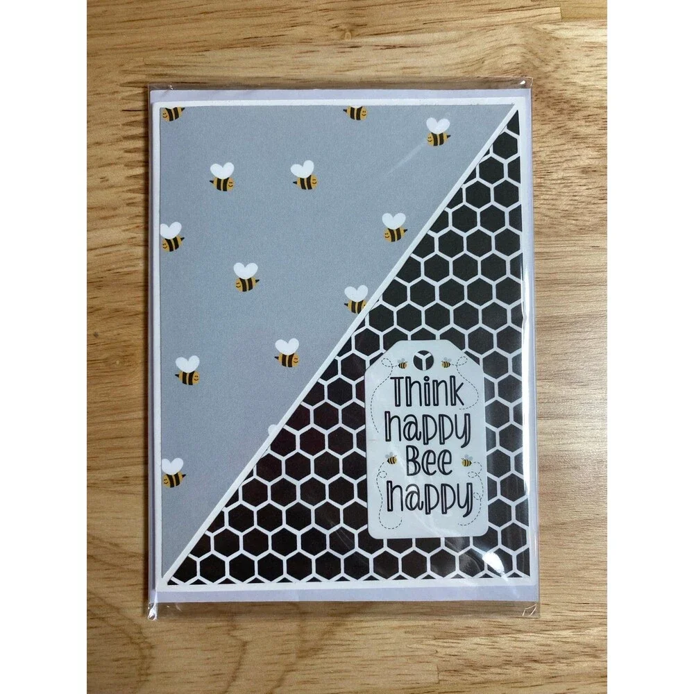 Bee Greeting Card - Handmade A2 Card – All Occasion Blank Card
